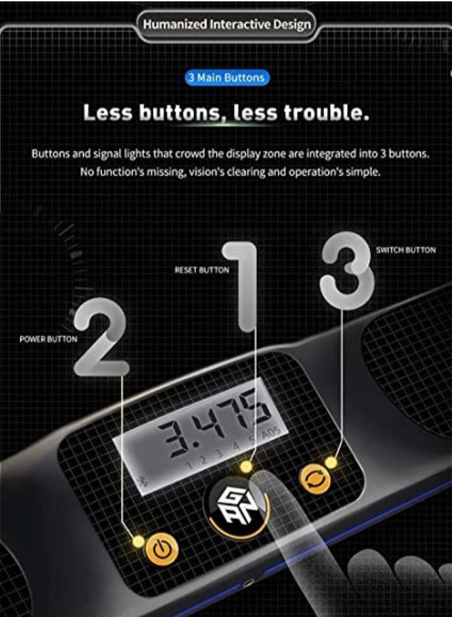 GAN Smart Bluetooth Cube Timer Dark Samurai, Black Bluetooth Timer for Speedcube