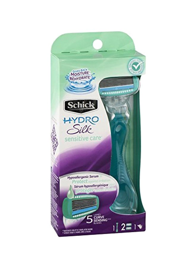 Pack Of 2 Hydro Silk Sensitive Razors Blue/Silver