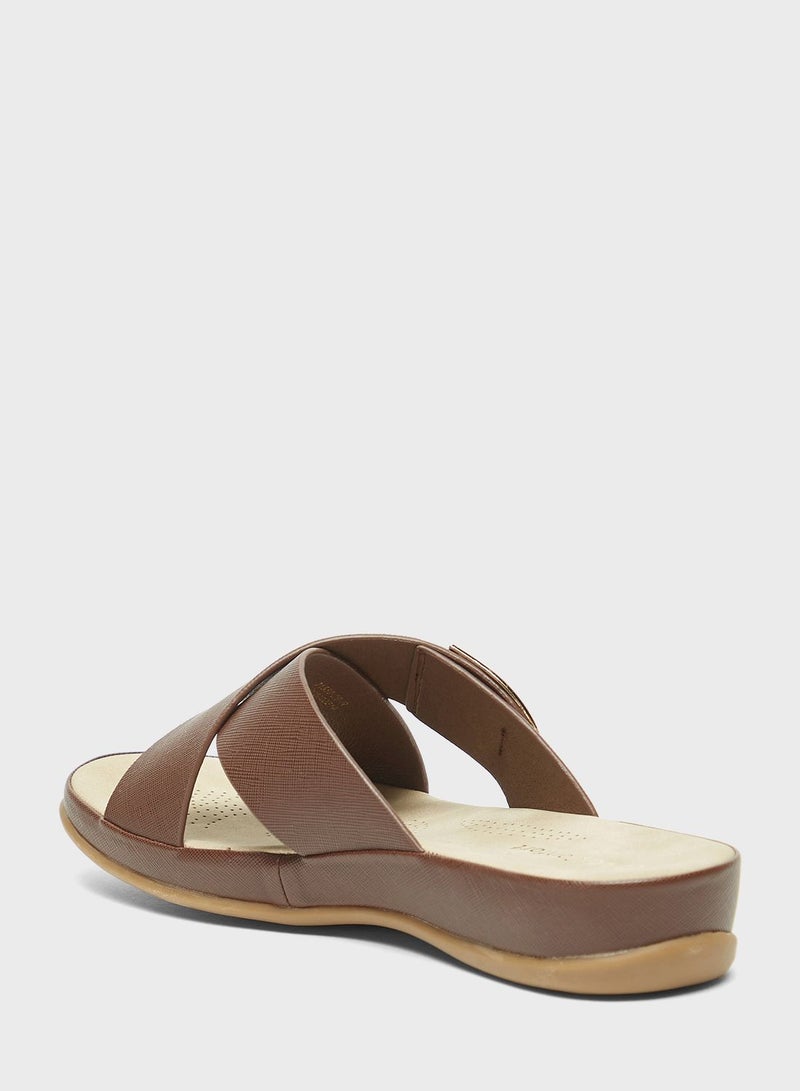 X Strap Wedge Sandals