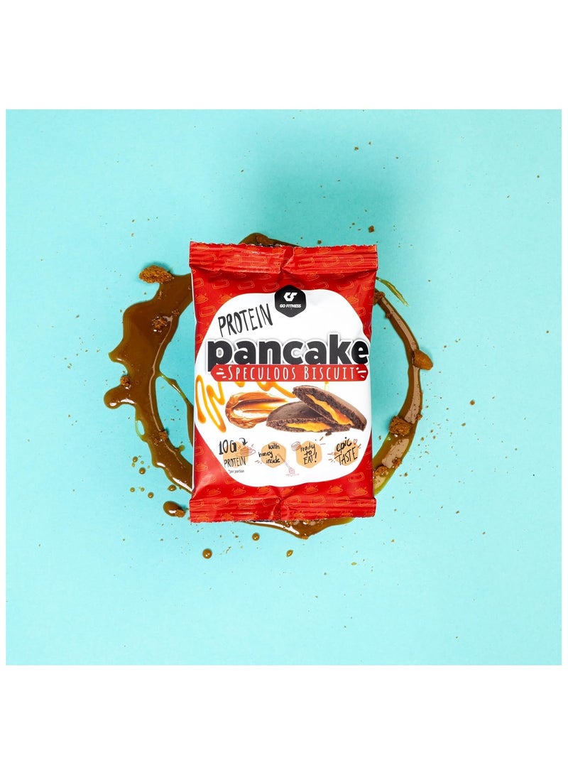 Go Fitness 12 Protein Pancakes - High Protein Snack, Freshly Baked & Extremely Delicious - Protein Bar Alternative with 10 g Protein Per Pancake (Speculoos Biscuit)