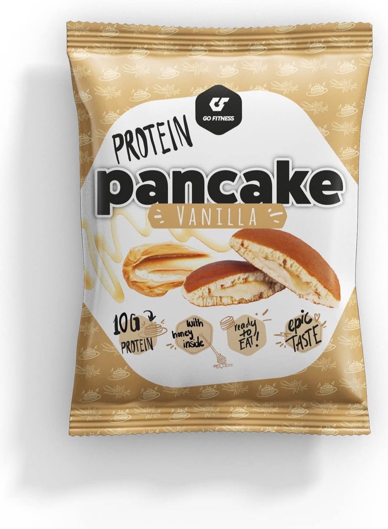 Go Fitness 12 Protein Pancakes - High Protein Snack, Freshly Baked & Extremely Delicious - Protein Bar Alternative with 10 g Protein Per Pancake (Vanilla)