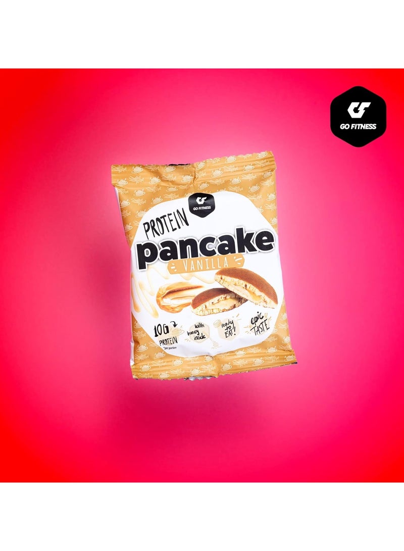 Go Fitness 12 Protein Pancakes - High Protein Snack, Freshly Baked & Extremely Delicious - Protein Bar Alternative with 10 g Protein Per Pancake (Vanilla)