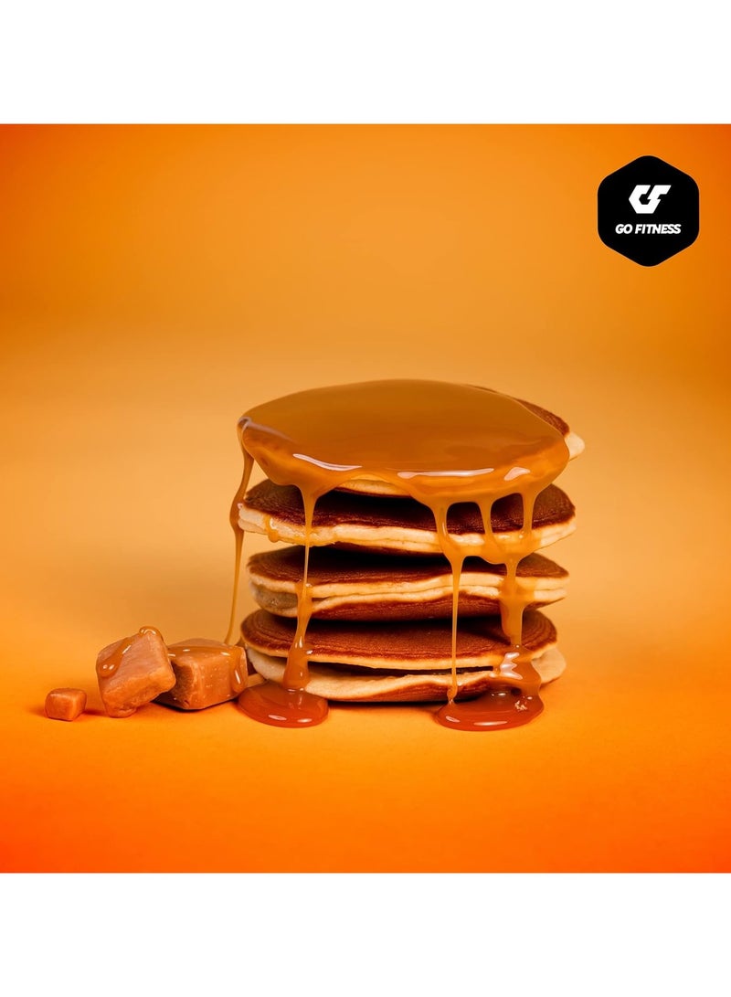 Go Fitness 12 Protein Pancakes - High Protein Snack, Freshly Baked & Extremely Delicious - Protein Bar Alternative with 10 g Protein Per Pancake (Caramel)