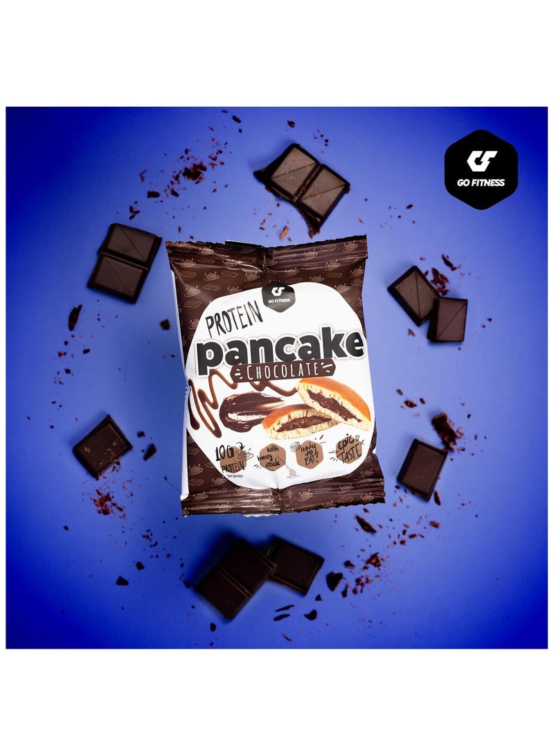 Go Fitness 12 Protein Pancakes - High Protein Snack, Freshly Baked & Extremely Delicious - Protein Bar Alternative with 10 g Protein Per Pancake (Chocolate)