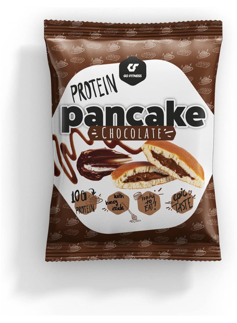 Go Fitness 12 Protein Pancakes - High Protein Snack, Freshly Baked & Extremely Delicious - Protein Bar Alternative with 10 g Protein Per Pancake (Chocolate)