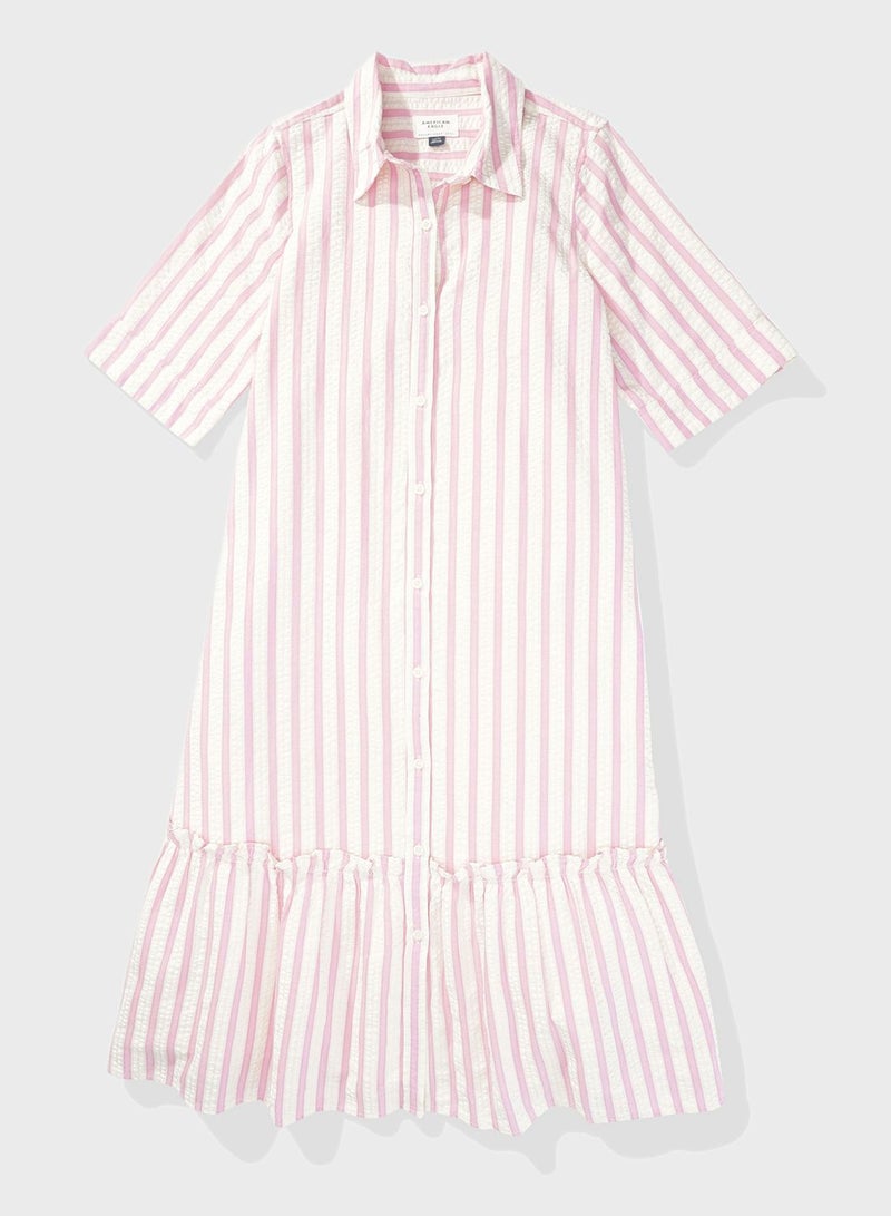 Striped Ruffle Hem Dress