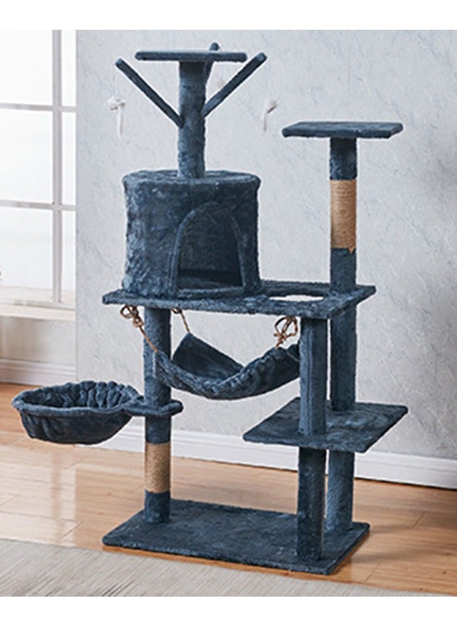 Wooden Cat Tree 125CM, Multi-Level Activity Cat Tower Furniture for Cats