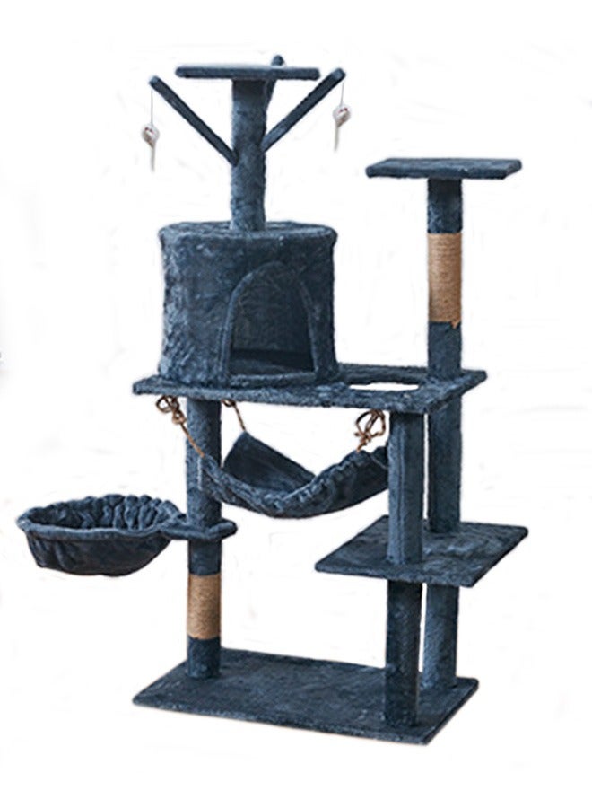 Wooden Cat Tree 125CM, Multi-Level Activity Cat Tower Furniture for Cats