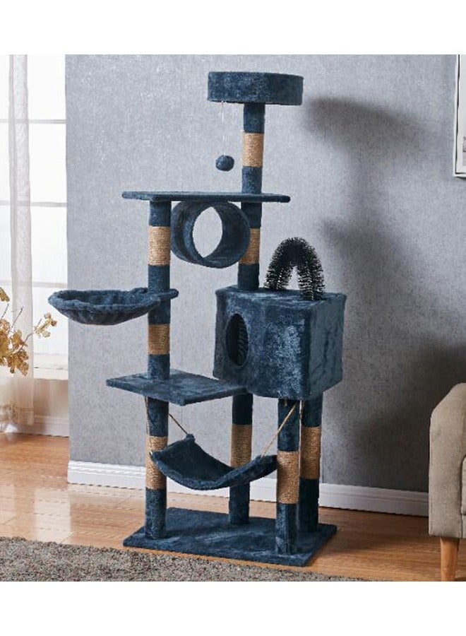 Large Wooden Cat Tree , Multi-Level Activity Cat Tower Furniture For Cat 60x40x150 Cm