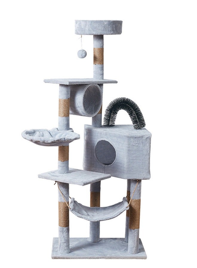 Large Wooden Cat Tree Multi-Level Activity Cats Tower Furniture For Cats 60x40x150 Cm Grey