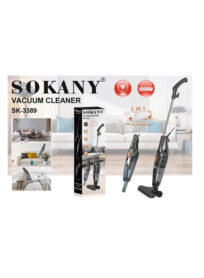 2-in-1 Multifunctional Wired Handheld Vacuum Cleaner 1L 1000W SK-3389 Black 1.0 L 1000.0 W SK-3389 Black