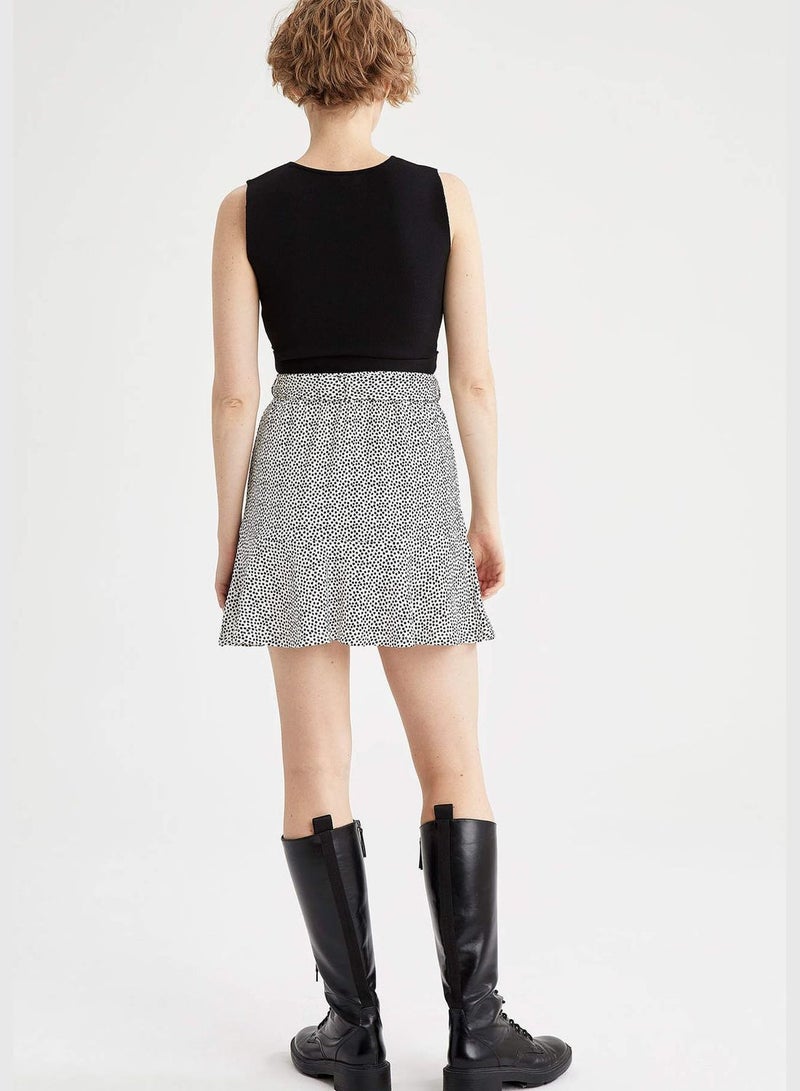 Regular Waist Sleeveless Knitted Skirt