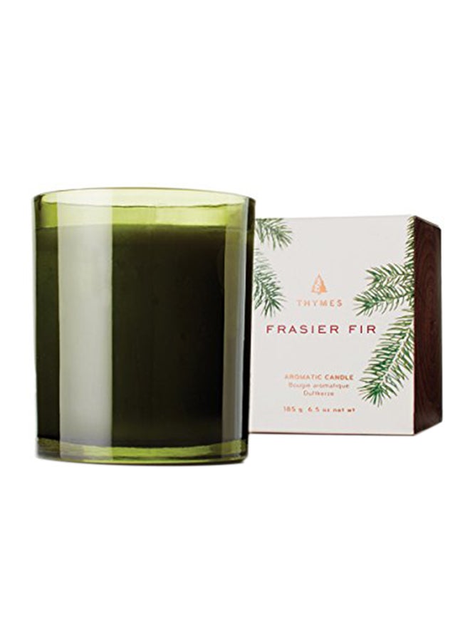Frasier Fir Pine Needle Green Glass Jar Candle, 50 Hour Burn Time 6.5 Ounces