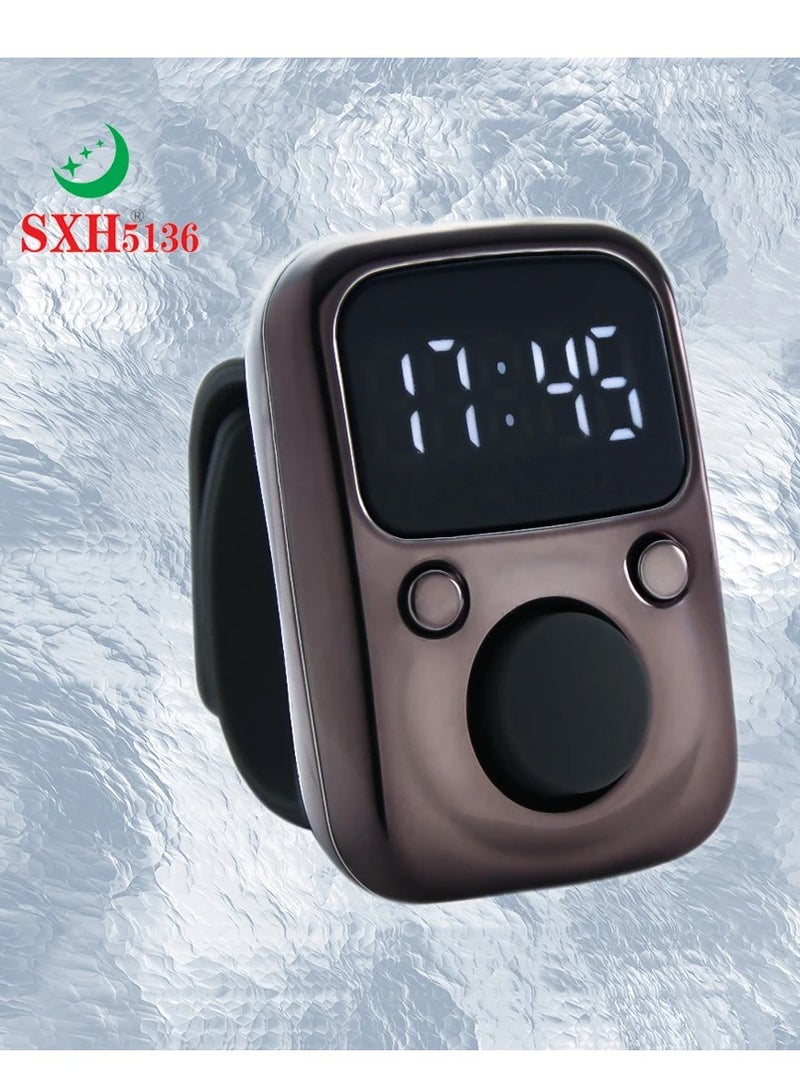 6Pac of Pair Electric Finger Tally Counter With LED Screen Battery Replaceable Glow in Dark Digital Tasbih Zikr Ring SXH5136