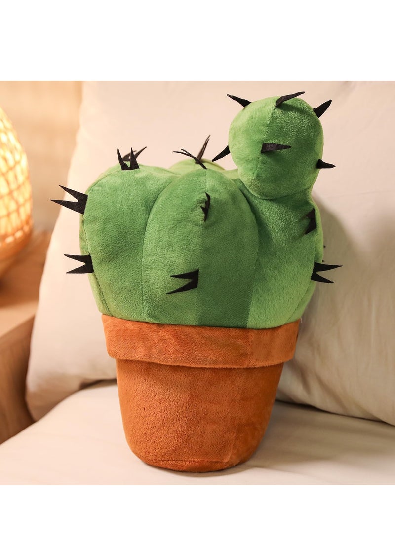 Cactus Shaped Pillow 3D Green Plant Throw Pillow Sofa Succulent Pillow Soft and Comfortable Plush Cactus Decorative Pillow Lifelike shape for Office Bed Couch Home Decor and Gifts 15.7 inch