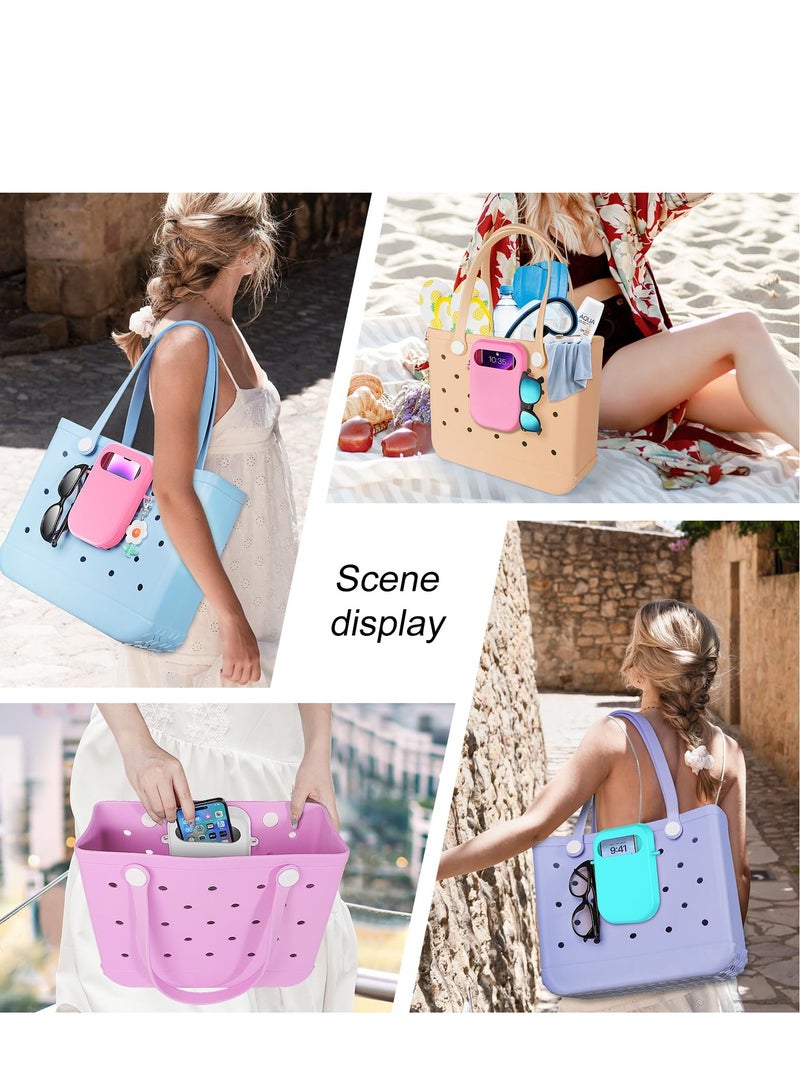 Bag Insert Pouch for Travel Tote Bag Beach Bag Accessories Inlaid Mobile Phone Bag with Cover Ladies Travel Insert Organiser Tidy Bag Purse Pouch for Phone Sunglas Purse Makeup Keys Teal