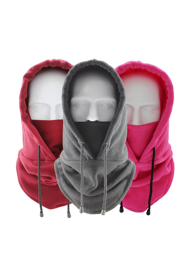 Thermal Fleece Hats - 3-Pack Perfect for Riding, Skiing, and Sports. Stay Warm and Stylish with this Heavyweight Winter Fleece Balaclava and Neck Wrap Combo. One Size Fits All