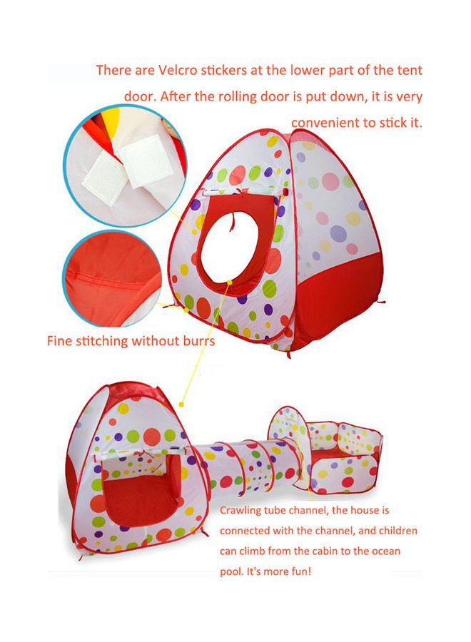 3-In-1 Folding Kids Play Tent With Tunnel Portable Outdoor Toy