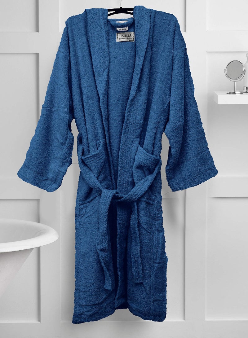 Bliss Casa - Unisex Hooded Bathrobe - 100% Cotton, Super Soft, Highly Absorbent Bathrobes For Women & Men- Perfect for Everyday Use, Unisex Adult