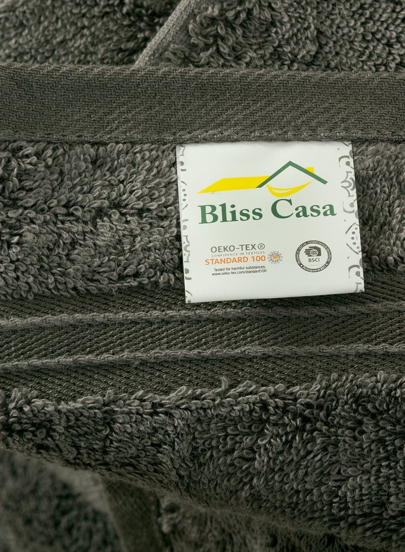 Bliss Casa 8 Piece Towel Set; 2 Bath Towels, 2 Hand Towels and 4 Washcloths - 550 GSM 100% Combed Cotton Quick Dry Highly Absorbent Thick Bathroom Towels - Soft Hotel Quality for Bath and Spa