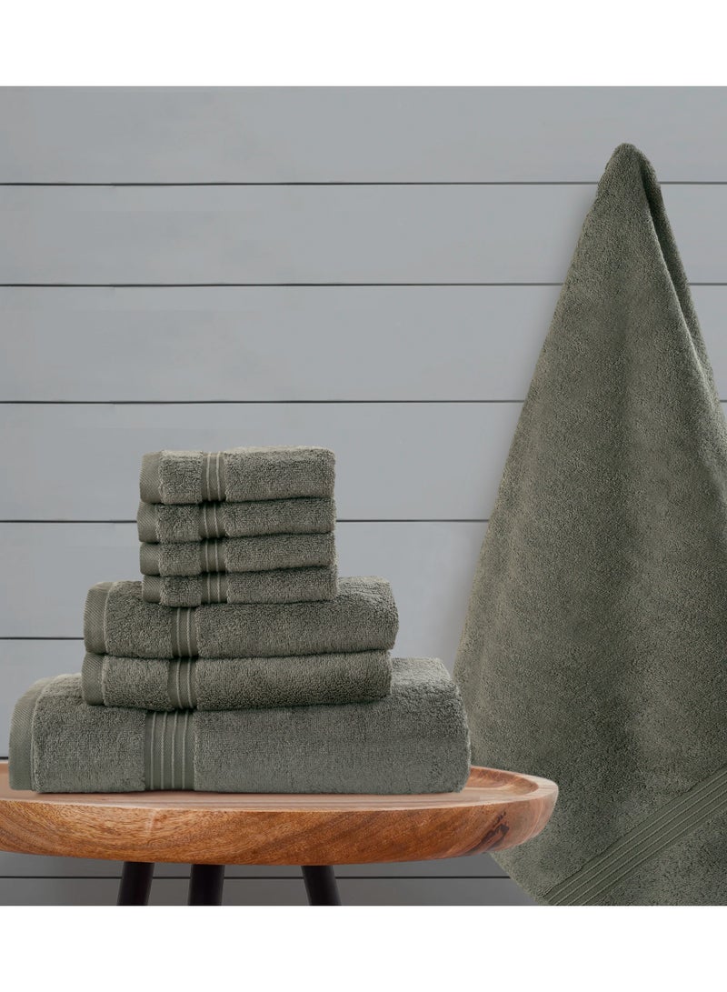 Bliss Casa 8 Piece Towel Set; 2 Bath Towels, 2 Hand Towels and 4 Washcloths - 550 GSM 100% Combed Cotton Quick Dry Highly Absorbent Thick Bathroom Towels - Soft Hotel Quality for Bath and Spa