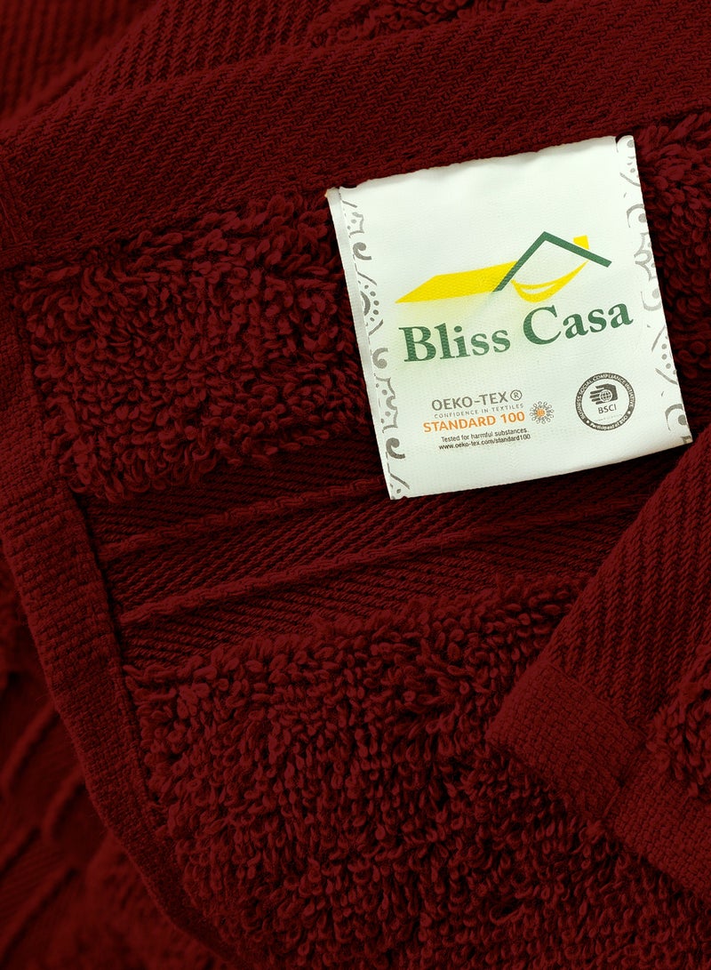 Bliss Casa 8 Piece Towel Set; 2 Bath Towels, 2 Hand Towels and 4 Washcloths - 550 GSM 100% Combed Cotton Quick Dry Highly Absorbent Thick Bathroom Towels - Soft Hotel Quality for Bath and Spa