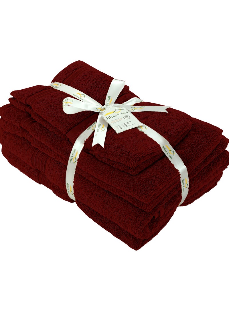 Bliss Casa 8 Piece Towel Set; 2 Bath Towels, 2 Hand Towels and 4 Washcloths - 550 GSM 100% Combed Cotton Quick Dry Highly Absorbent Thick Bathroom Towels - Soft Hotel Quality for Bath and Spa