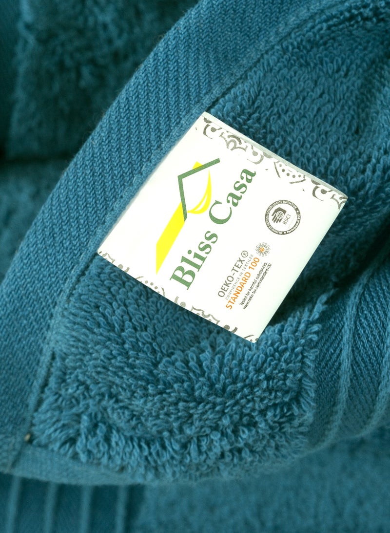 Bliss Casa 8 Piece Towel Set; 2 Bath Towels, 2 Hand Towels and 4 Washcloths - 550 GSM 100% Combed Cotton Quick Dry Highly Absorbent Thick Bathroom Towels - Soft Hotel Quality for Bath and Spa