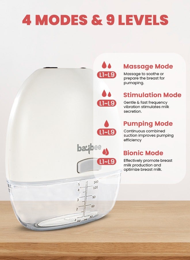 Automatic Ultra Slim Wearable Electric Breast Pump  With Led Display, 3 Modes, 9 Level Suction Adjustment And 3 Sizes