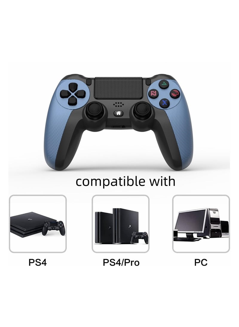 Wireless Controller for PS4/PS4 Slim/PS4 Pro/PC Anti-Slip Playstation 4 Gamepad Hand Joystick with USB Cable & Dual Vibration & Clickable Touchpad & Audio Function & LED Light