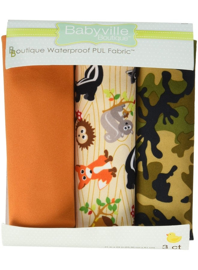 Babyville 21 By 24Inch Pul Waterproof Diaper Fabric Cuts Forest Friendscamouflage 3Pack