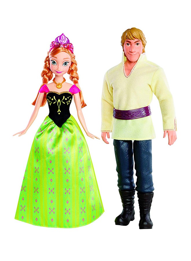 2-Piece Disney Frozen Anna And Kristoff Doll Set