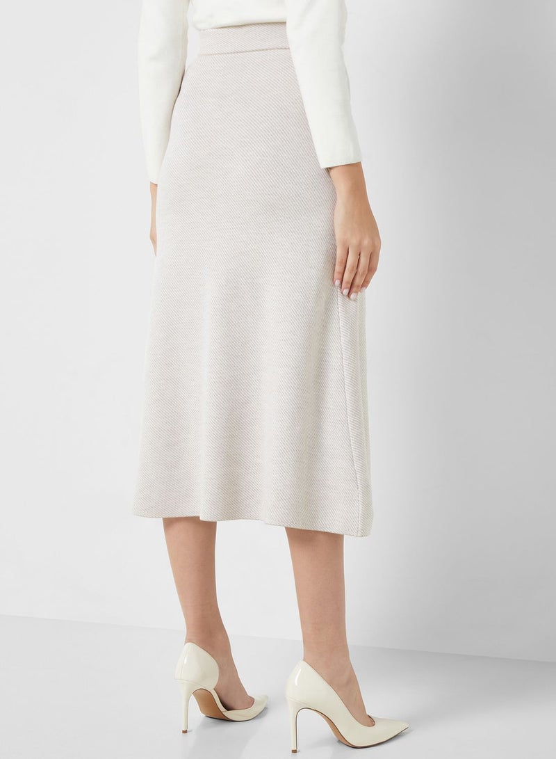 High Waist Knitted Skirt