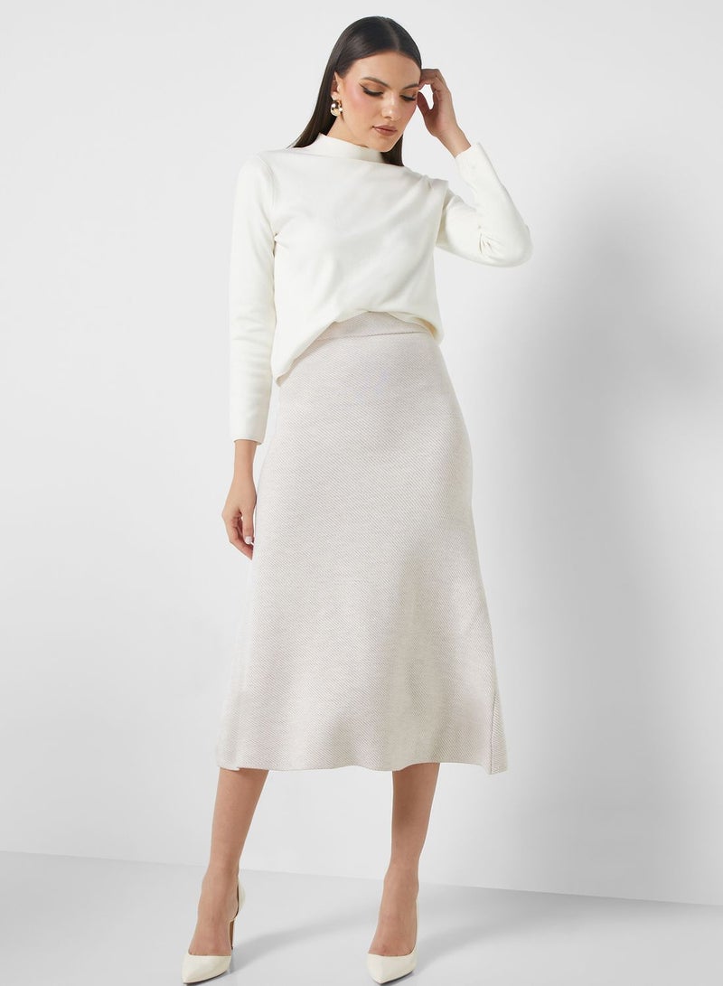 High Waist Knitted Skirt