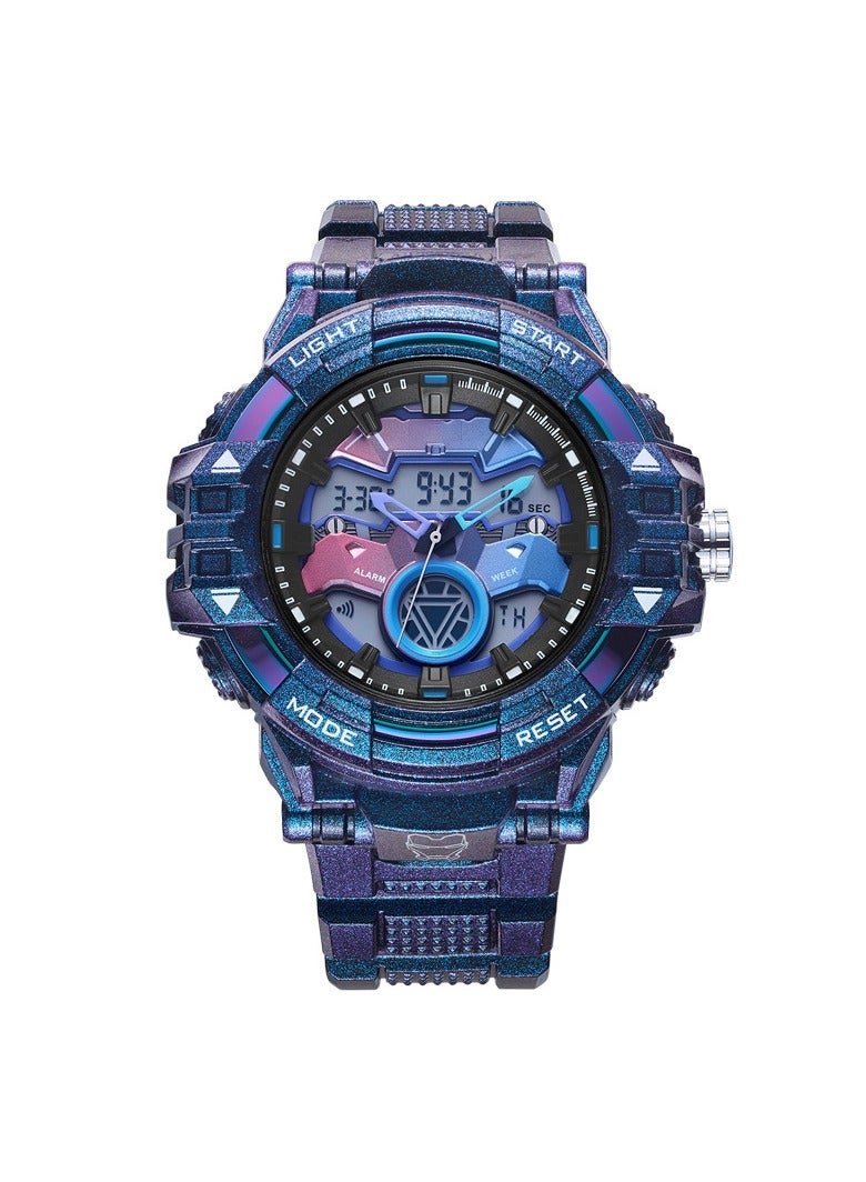Boys Marvel Heroes Co-branded Large Dial Semi-Skeletonized Hands Sports Watch