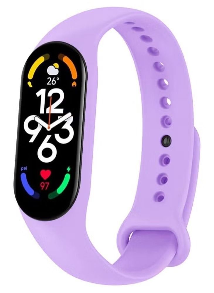 Replacement Strap for Xiaomi Mi Band 7 Silicone Watch Band Smartwatch Wristband Bracelet (Light Purple)