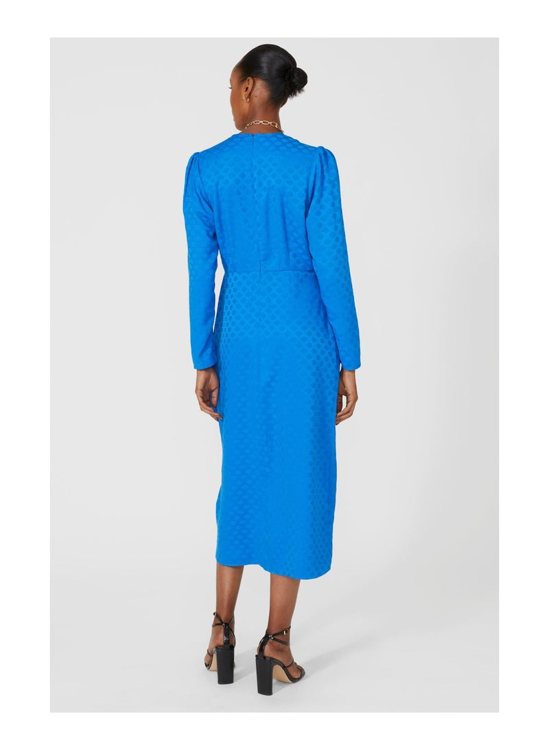 Jacquard Wrap Midi Dress