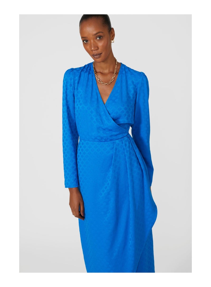 Jacquard Wrap Midi Dress