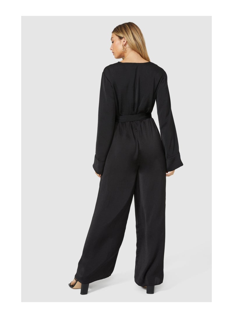 Satin Wrap Jumpsuit