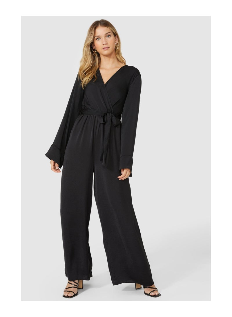 Satin Wrap Jumpsuit