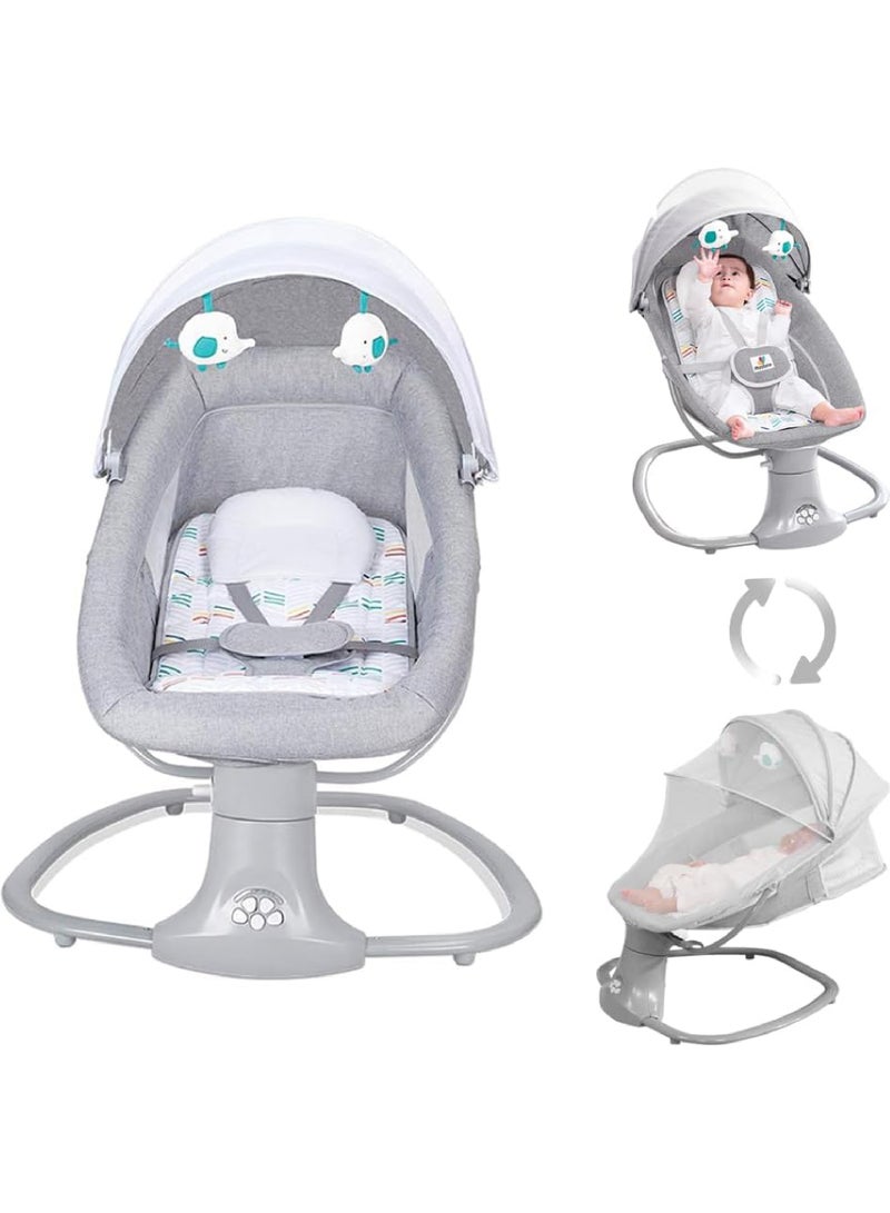 3-in-1 Baby Swing For Infants Rocking Chair With Remote Control, Adjustable Backrest Bouncer Electric