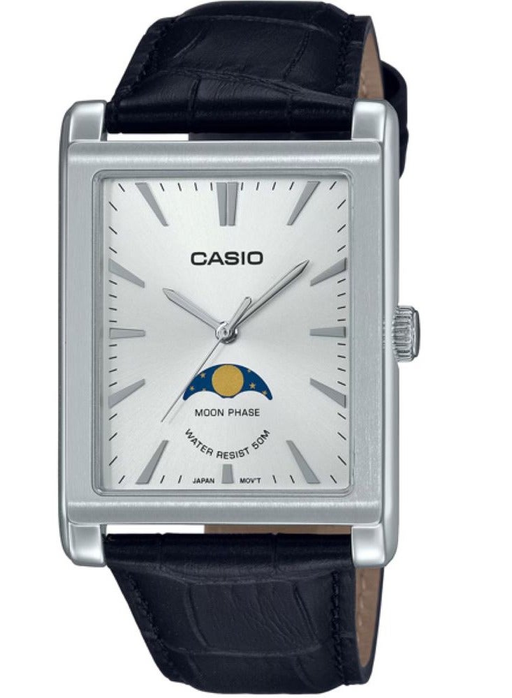 Casio Analog Quartz Moonphase Leather Strap Men's Watch MTP-M105L-7AVDF