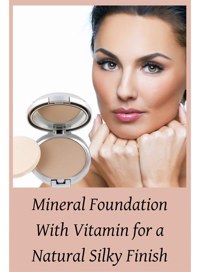 Natural Mineral Makeup Foundation- A Healthy Vegan Full Coverage Pressed Powder Foundation. Made in USA (China Beige)