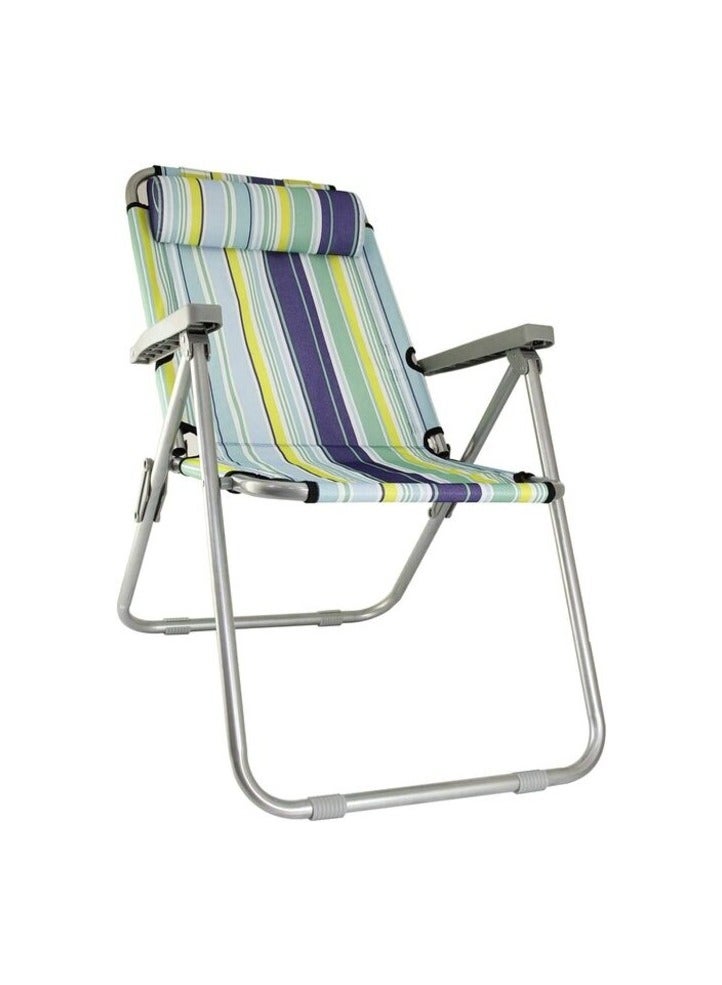 GO2CAMPS Camping Chair with Headrest-Folding Camping Chair-Picnic Chair High Quality Beach Chair for Garden Balcony or Festivals Outdoor Collapsable Chair as Fishing Chair,Festival Chair (Multicolour)