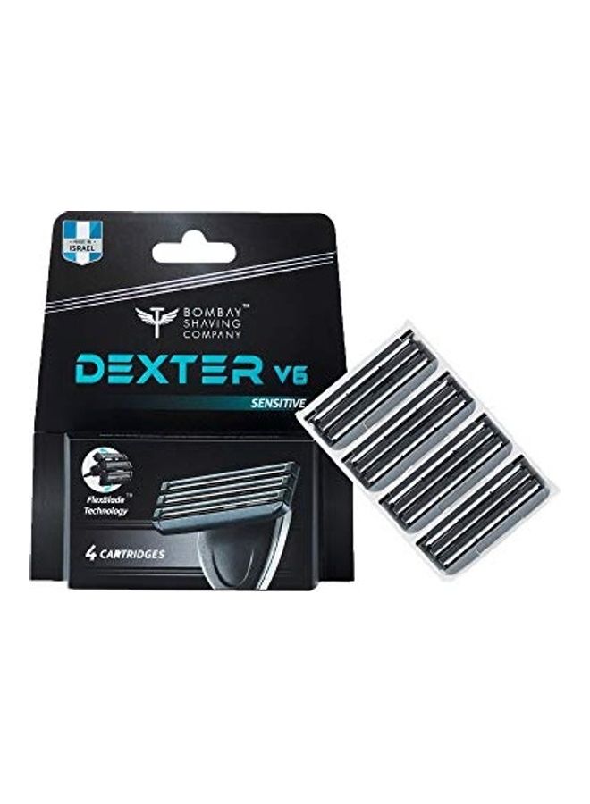 Dexter V6 Set of 4 Sensitive Cartridges With FlexBlade Technology Multicolour