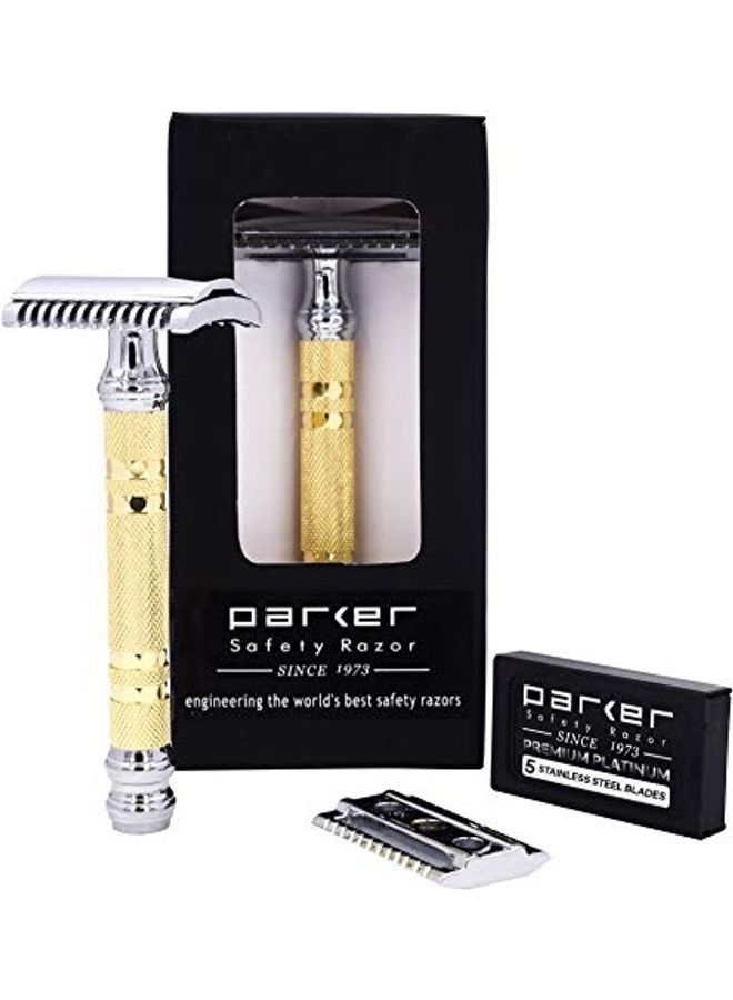 Razor With 5 Blade Set Silver/Beige