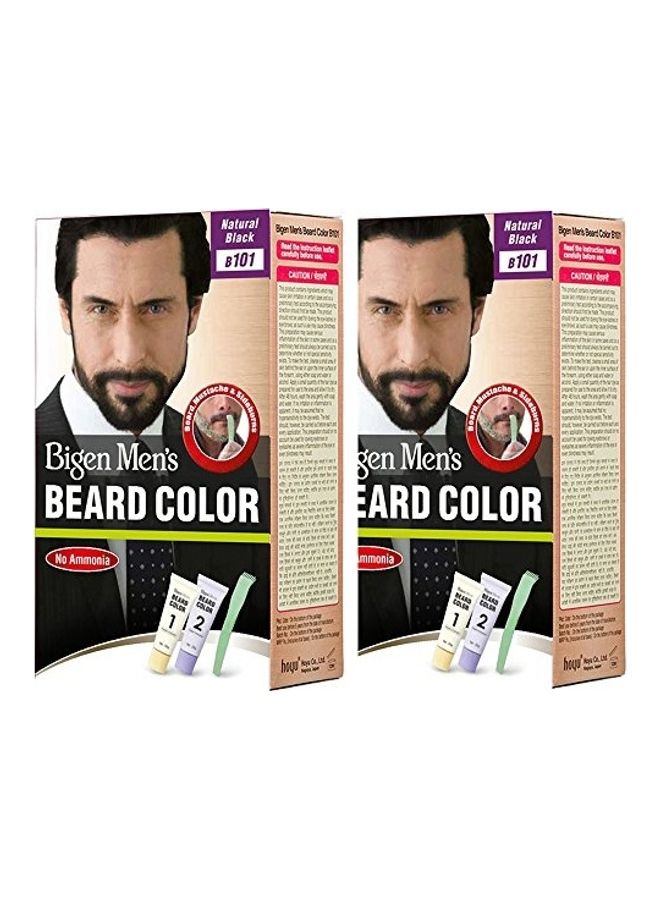 2-Piece Men's Beard Colour B101 Natural Black 2 x 20grams