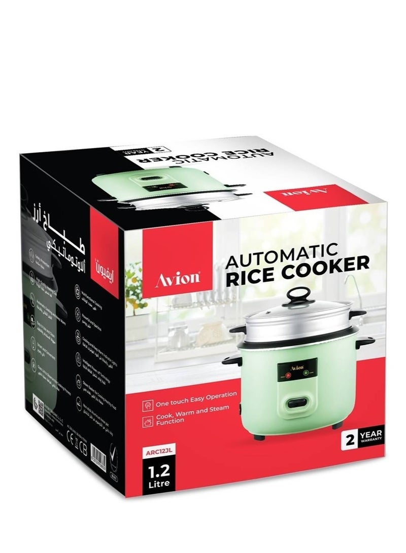 Avion Automatic rice cooker 1.2 Litre ,one-touch easy operation , cook , warm and steam function, ARC12JL