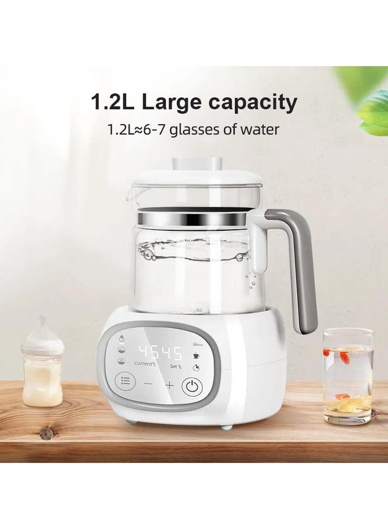 Dxmocos Stainless Steel 1.2L Baby Instant Warmer Electric Water Kettle with Temperature Control Baby Bottle Warmer Formula Dispenser Water Warmer