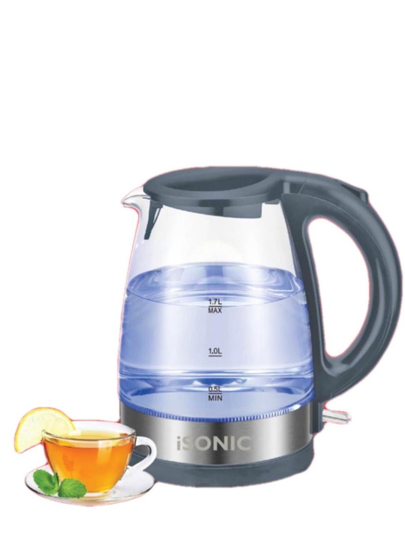 Premium Glass Cordless Electric Kettle With Auto Shut-Off & Removable Mesh Filter,360 rotation design 1.7 L 2200 IK 516